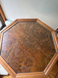 Octagonal wood table with glass insert - thumbnail 2 of 2