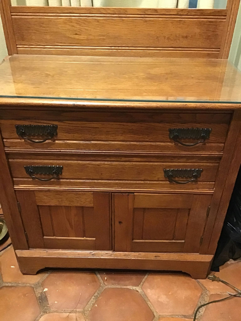 Wooden vanity dresser with mirror frame 32x18x33 - image 2 of 3