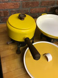 Yellow enamel kitchen cookware and fondue set - thumbnail 2 of 3