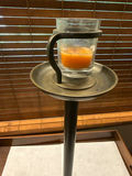 Tall metal candle holder with glass hurricane - thumbnail 3 of 3