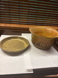 Glazed ceramic bowl and pottery pot - thumbnail 1 of 3