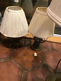 Brass table lamps with pleated fabric shades - thumbnail 3 of 3