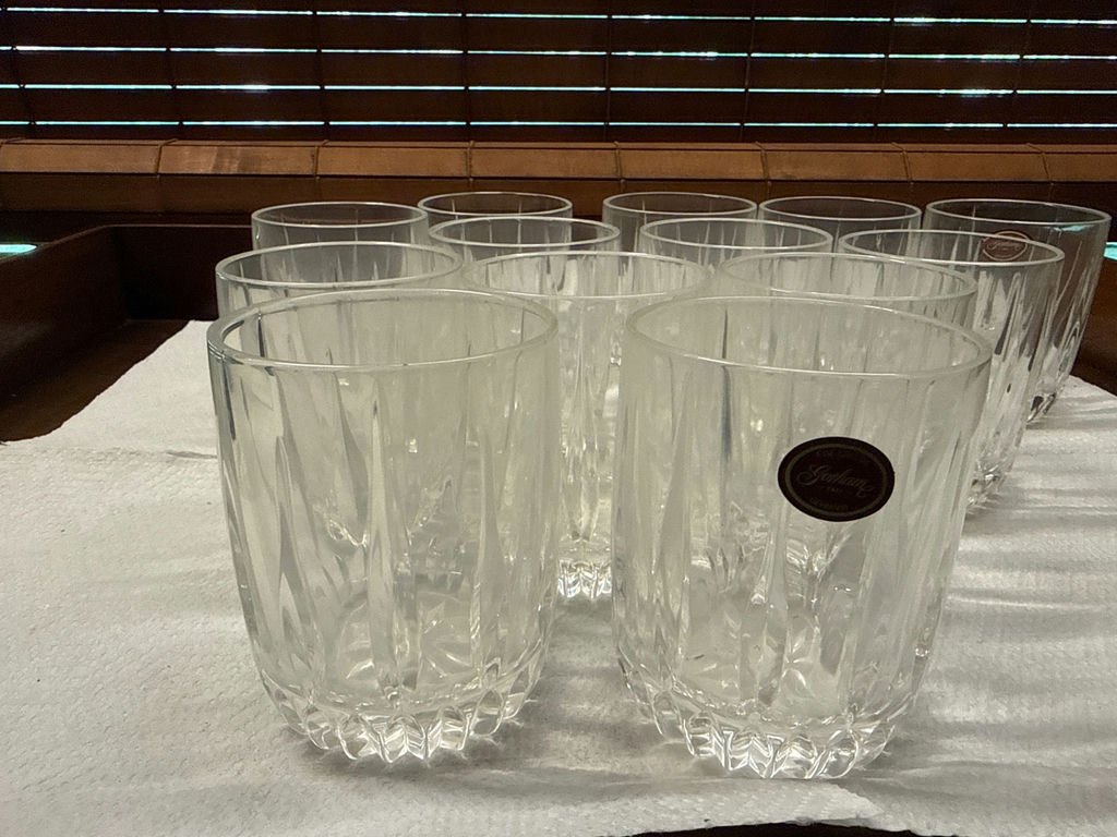 Set of Clear Faceted Crystal  Glasses - image 3 of 3
