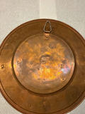 Copper decorative charger plate with silver embossed dragon motif - thumbnail 1 of 2