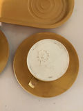 Yellow ceramic cup and saucer set with tray and blue mugs - thumbnail 2 of 2