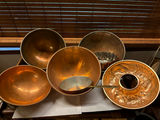 Copper bowls and cookware assortment - thumbnail 1 of 3