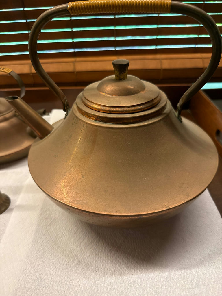 Two copper kettles with brass accessories - image 3 of 4