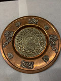 Copper decorative charger plate with silver embossed dragon motif - thumbnail 2 of 2