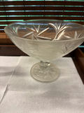 Clear cut-glass pitcher and etched bowls - thumbnail 3 of 3