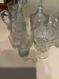 Crystal glassware collection: pitcher, sugar jar with lid, bowls, goblets and tumblers - thumbnail 1 of 2