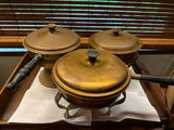 Set of vintage copper-bottom cookware with lids - thumbnail 1 of 5