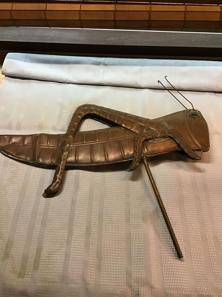 Copper grasshopper weather vane - Approx 3ft - image 2 of 4