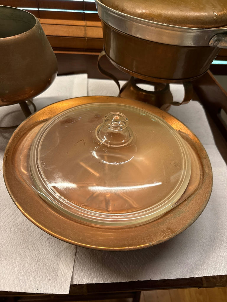 Copper cookware set with glass-lidded dish - image 3 of 3