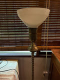 Brass floor lamp with frosted glass shade - thumbnail 2 of 3