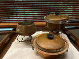 Copper cookware set with glass-lidded dish - thumbnail 1 of 3