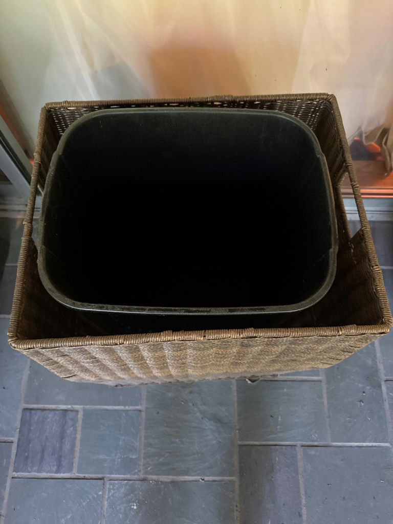 Rectangular wicker basket with plastic liner - image 2 of 2