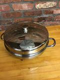 Electric stainless steel steamer with perforated insert and lid - thumbnail 1 of 2