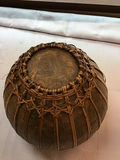 Round ceramic pot wrapped in woven rattan - thumbnail 3 of 4