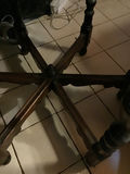 Wooden table with turned legs and 6 sided top. - thumbnail 3 of 3