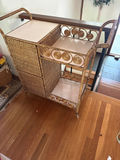 Wicker Bar Cart with Shelves - thumbnail 1 of 3