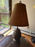 Rustic Metal Table Lamp with Burlap Shade - thumbnail 1 of 2