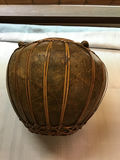 Round ceramic pot wrapped in woven rattan - thumbnail 4 of 4