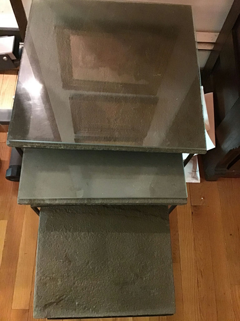 Set of 3 rectangular slate stacking tables - image 1 of 2