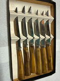 Boxed kitchen knife set with brown marbled handles - thumbnail 2 of 3