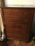 Five-drawer wooden tall chest of drawers with glass top 48x34x21 - thumbnail 3 of 3
