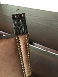 Vintage leather-armchair with dark wood minimum bid $500 - thumbnail 2 of 3