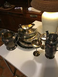 Silver-plated serving ware and goblets - thumbnail 1 of 2