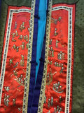 Blue Silk Traditional Coat with Red Panel Embroidery and Chinese Porcelain Tea Set - thumbnail 4 of 6