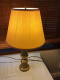 2 brass table lamps with pleated shades - thumbnail 3 of 3