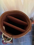 Burgundy golf bag with tan leather trim - thumbnail 4 of 5