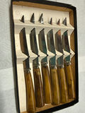 Boxed kitchen knife set with brown marbled handles - thumbnail 1 of 3