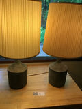 Pair of beige pleated shade table lamps - thumbnail 1 of 3