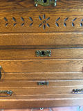 Vintage oak dresser with glass top - thumbnail 3 of 4