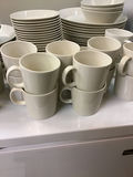 White ceramic dinnerware set (plates, bowls, mugs) - thumbnail 2 of 3