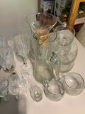Assorted Clear Glassware: Wine Glasses, Goblets, Tumblers, and Pitcher - thumbnail 2 of 2