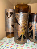 Hammered-metal beer steins with dark tops - thumbnail 3 of 4