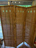 Wicker three-panel folding screen - thumbnail 1 of 2