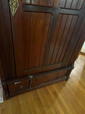 Antique wooden armoire with dishware storage - thumbnail 4 of 5