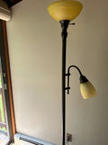 Tall floor lamp with two yellow glass shades - thumbnail 2 of 3