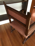 Vintage leather-armchair with dark wood minimum bid $500 - thumbnail 3 of 3