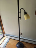 Tall floor lamp with two yellow glass shades - thumbnail 3 of 3