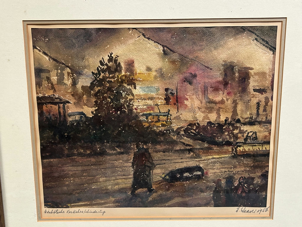 German Watercolor Impressionist Painting Signed and Dated - image 5 of 7