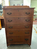 Antique Tiger Oak Five Drawer Dresser - thumbnail 5 of 8