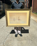Signed Louis Kinney Harlow Nautical Watercolor 1850-1913 Massachusetts - thumbnail 1 of 5