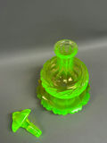 Antique Vaseline Uranium Cut Glass Decanter  - thumbnail 6 of 8