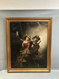 1900s European Couple Portrait Oil on Canvas  - thumbnail 1 of 7